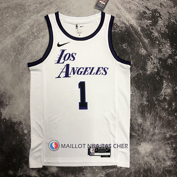 Maillot Los Angeles Lakers D'angelo Russell NO 1 Ville 2022-23 Blanc
